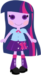 Size: 1024x1879 | Tagged: safe, artist:ra1nb0wk1tty, twilight sparkle, equestria girls, g4, clothes, crossover, cute, doll, female, lalaloopsy, simple background, skirt, solo, toy, transparent background, twiabetes