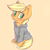 Size: 1050x1050 | Tagged: safe, artist:dbleki, applejack, earth pony, pony, g4, blushing, clothes, cute, female, fluffyball, hoodie, jackabetes, sitting, solo