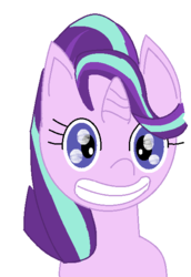 Size: 421x611 | Tagged: safe, artist:violaconcert, derpibooru exclusive, starlight glimmer, pony, g4, bust, female, grin, looking at you, portrait, simple background, smiling, solo, teeth, white background