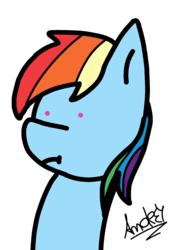 Size: 1000x1414 | Tagged: safe, artist:stargamer8, derpibooru exclusive, rainbow dash, pony, g4, :t, bust, female, signature, simple background, solo, transparent background