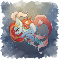 Size: 500x500 | Tagged: safe, artist:jinetix, oc, oc only, merpony, bubble, underwater