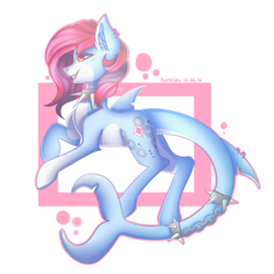 Size: 2000x2000 | Tagged: safe, artist:kurochhi, oc, oc only, oc:laura, original species, shark pony, choker, female, high res, mare, solo, spiked choker