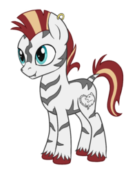 Size: 858x1080 | Tagged: safe, artist:thebowtieone, oc, oc only, oc:savage heart, pony, zebra, fangs, male, simple background, solo, stallion, transparent background