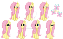 Size: 1024x644 | Tagged: safe, artist:mlp-projectanarchy, fluttershy, pegasus, pony, g4, blushing, cute, cutie mark, expressions, female, frown, looking at you, mare, shyabetes, simple background, solo, transparent background, vector, watermark, wavy mouth