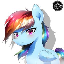 Size: 1141x1148 | Tagged: safe, artist:papibabidi, rainbow dash, pony, g4, female, simple background, solo, white background