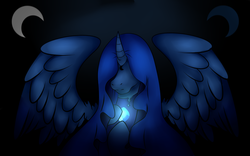 Size: 1024x640 | Tagged: safe, artist:bewarethemusicman, princess luna, alicorn, pony, g4, blue diamond (diamond), blue diamond (steven universe), crossover, diamond, female, gem, mare, solo, steven universe