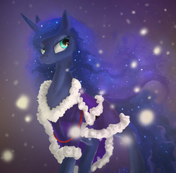 Size: 1400x1373 | Tagged: safe, artist:jaeneth, princess luna, pony, g4, female, snow, solo