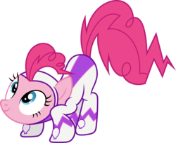 Size: 6001x4893 | Tagged: safe, artist:deratrox, fili-second, pinkie pie, earth pony, pony, g4, power ponies (episode), .svg available, absurd resolution, clothes, cute, diapinkes, face down ass up, female, power ponies, simple background, smiling, solo, transparent background, vector