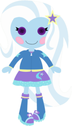 Size: 1024x1784 | Tagged: safe, artist:ra1nb0wk1tty, trixie, equestria girls, g4, blush sticker, blushing, button eyes, cute, diatrixes, doll, female, lalaloopsy, simple background, smiling, solo, toy, transparent background