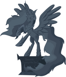 Size: 5145x6000 | Tagged: safe, artist:magister39, nightmare star, princess celestia, pony, g4, absurd resolution, alternate universe, evil, female, mare, new lunar republic, nightmareverse, open mouth, simple background, solo, statue, the new lunar republic, transparent background, tyrant, vector