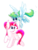 Size: 3128x4120 | Tagged: safe, artist:haltie, artist:ratiasuq, oc, oc only, pegasus, pony, unicorn, 2017 community collab, derpibooru community collaboration, :p, donut, duo, duo female, female, flower, flower in hair, flying, food, foodplay, heart eyes, high res, horn, horn grab, licking, messy mane, raised hoof, raised leg, simple background, smiling, spread wings, tongue out, transparent background, wingding eyes