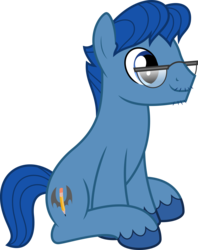 Size: 6400x8082 | Tagged: safe, artist:parclytaxel, leadwing, earth pony, pony, g4, .svg available, absurd resolution, andy price, facial hair, glasses, male, simple background, sitting, solo, transparent background, unshorn fetlocks, vector