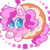 Size: 900x900 | Tagged: safe, artist:dailypinkiepie, pinkie pie, food pony, original species, g4, blushing, chubby, chubby cheeks, donut, ear fluff, female, food, solo, wingding eyes