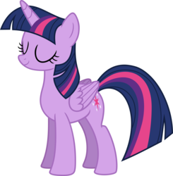Size: 5000x5101 | Tagged: safe, artist:lman225, twilight sparkle, alicorn, pony, g4, absurd resolution, eyes closed, female, folded wings, mare, simple background, solo, transparent background, twilight sparkle (alicorn), vector