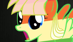 Size: 547x320 | Tagged: safe, artist:immatoonink, oc, oc only, oc:viva reverie, pony, animated, eye shimmer, gif, immatoonlink, open mouth, rainbow reverie, solo