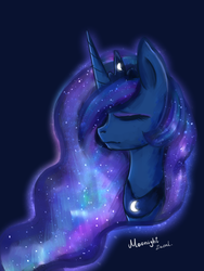 Size: 600x800 | Tagged: safe, artist:alyssdream, princess luna, pony, g4, bust, female, portrait, sad, solo