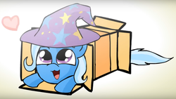 Size: 1106x624 | Tagged: safe, artist:alfa995, trixie, pony, g4, box, cute, diatrixes, female, pony in a box, solo