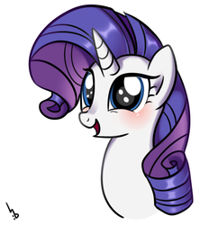 Size: 650x700 | Tagged: safe, artist:haden-2375, rarity, pony, unicorn, g4, blushing, bust, cute, female, mare, open mouth, portrait, raribetes, simple background, solo, white background
