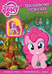 Size: 564x800 | Tagged: safe, pinkie pie, earth pony, pony, g4, official, ameet, everfree forest, female, grin, happy, hut, looking at you, mare, merchandise, mike vogel, my little pony logo, polish, smiling, solo, toy, translation