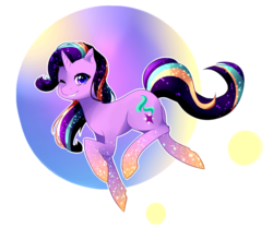 Size: 1024x855 | Tagged: safe, artist:tsuukiusa, starlight glimmer, pony, g4, female, looking at you, one eye closed, rainbow power, rainbow power-ified, smiling, solo, wink