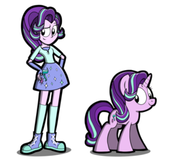 Size: 1024x956 | Tagged: safe, artist:kingtoby19, starlight glimmer, human, equestria girls, g4, clothes, converse, equestria girls-ified, hand on hip, human ponidox, looking back, self ponidox, shoes, simple background, smiling, transparent background