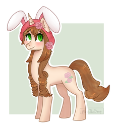 Size: 999x1068 | Tagged: safe, artist:alexisthecreep13, oc, oc only, pony, unicorn, bunny ears, solo