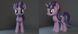 Size: 1800x800 | Tagged: safe, artist:temporal333, starlight glimmer, pony, g4, 3d, 3d model, blender, female, looking at you, smiling, solo, vray