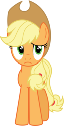 Size: 3001x5865 | Tagged: safe, artist:deratrox, applejack, earth pony, pony, 28 pranks later, g4, .svg available, absurd resolution, female, simple background, solo, transparent background, vector, worried