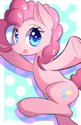 Size: 1271x1964 | Tagged: safe, artist:kawaiipony2, pinkie pie, earth pony, pony, g4, cute, diapinkes, female, looking at you, open mouth, smiling, solo