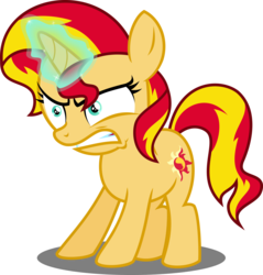 Size: 4000x4184 | Tagged: safe, artist:orin331, sunset shimmer, pony, unicorn, equestria girls, g4, absurd resolution, cute, female, filly, filly sunset shimmer, glowing horn, horn, magic, shimmerbetes, simple background, solo, transparent background, vector, younger