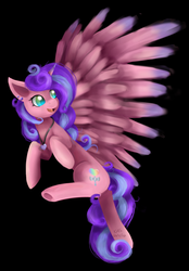Size: 1160x1671 | Tagged: safe, artist:stardustlily03, oc, oc only, oc:lollipop twirl, alicorn, pony, black background, female, mare, simple background, solo, spread wings
