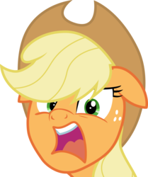 Size: 3572x4280 | Tagged: safe, artist:tomfraggle, applejack, pony, g4, the saddle row review, bust, female, floppy ears, high res, no spoilers, simple background, solo, transparent background, vector