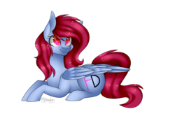 Size: 2210x1555 | Tagged: safe, artist:ohhoneybee, oc, oc only, oc:furry heart, pegasus, pony, female, mare, prone, simple background, solo, transparent background