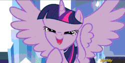 Size: 864x434 | Tagged: safe, screencap, twilight sparkle, alicorn, pony, g4, the times they are a changeling, cropped, discovery family logo, faic, female, gif, mare, non-animated gif, open mouth, solo, spread wings, twilight sparkle (alicorn)