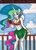 Size: 1357x1897 | Tagged: safe, artist:newyorkx3, princess celestia, anthro, g4, adorasexy, belly button, bikini, breasts, busty princess celestia, cheetah bra, cleavage, clothes, coconut, cute, female, food, grass skirt, looking at you, midriff, orange bikini, orange bra, orange swimsuit, orange underwear, outdoors, sexy, smiling, solo, stupid sexy celestia, swimsuit, traditional art, underwear