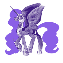 Size: 1250x1250 | Tagged: safe, artist:lunar-march, nightmare moon, pony, g4, female, simple background, solo, spread wings