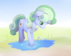 Size: 4400x3458 | Tagged: safe, artist:viwrastupr, oc, oc only, oc:sweetwater, pony, unicorn, cute, female, filly, goggles, high res, solo, water