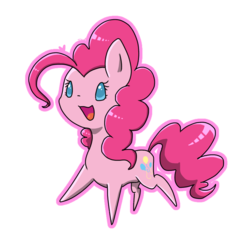 Size: 768x768 | Tagged: dead source, safe, artist:jisuppe, pinkie pie, earth pony, pony, g4, cute, diapinkes, female, happy, mare, pointy ponies, simple background, solo, transparent background