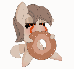 Size: 1068x1000 | Tagged: safe, artist:n0nnny, oc, oc only, oc:wittle digi, animated, blushing, chubby, chubby cheeks, commission, cute, donut, food, frame by frame, gif, nom, sitting