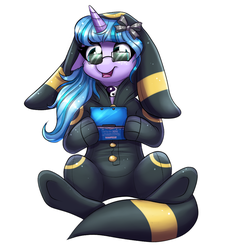 Size: 1020x1059 | Tagged: safe, artist:confetticakez, oc, oc only, umbreon, 3ds, clothes, costume, cute, kigurumi, ocbetes, pokémon, solo