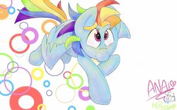 Size: 1024x640 | Tagged: safe, artist:thekatwoman, rainbow dash, pony, g4, cute, dashabetes, female, looking up, solo