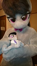 Size: 675x1200 | Tagged: safe, artist:coma392, octavia melody, human, monster pony, octopony, octopus, original species, g4, clothes, cosplay, costume, fursuit, irl, irl human, octaviapus, photo, plushie, solo, species swap