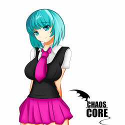 Size: 500x500 | Tagged: safe, artist:caoscore, coco pommel, human, g4, breasts, busty coco pommel, clothes, female, humanized, school uniform, simple background, skirt, solo, white background