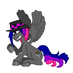 Size: 1600x1600 | Tagged: safe, artist:momoiro-kun, oc, oc only, oc:flashy sprite, pegasus, pony, 2017 community collab, derpibooru community collaboration, simple background, sitting, solo, transparent background, unshorn fetlocks