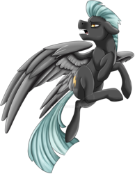 Size: 1024x1321 | Tagged: safe, artist:crecious, thunderlane, pegasus, pony, g4, looking back, male, obtrusive watermark, simple background, solo, stallion, transparent background, watermark