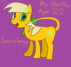 Size: 2296x2152 | Tagged: safe, artist:waffles, oc, oc only, oc:succulence, plant pony, 1000 hours in ms paint, colored, high res, leaf, ms paint, simple background, solo, succulent, succulents, succupony