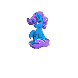 Size: 750x750 | Tagged: artist needed, safe, oc, oc only, pony, unicorn, cute, female, looking at you, mare, raised hoof, sitting, solo