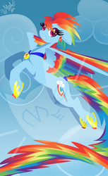 Size: 1173x1920 | Tagged: safe, artist:meastudios, part of a set, rainbow dash, g4, colored wings, female, flying, lineless, multicolored wings, rainbow power, rainbow wings, solo, watermark, wingding eyes