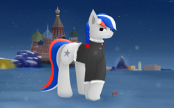 Size: 2560x1600 | Tagged: safe, artist:ssnerdy, oc, oc only, oc:marussia, pony, kremlin, male, moscow, nation ponies, ponified, russia, snow, solo, soviet union, st. basil's cathedral, stallion