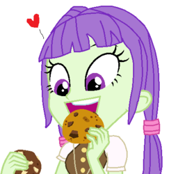 Size: 417x429 | Tagged: safe, artist:mlprocker123, starlight, equestria girls, g4, background human, cookie, eating, female, food, solo